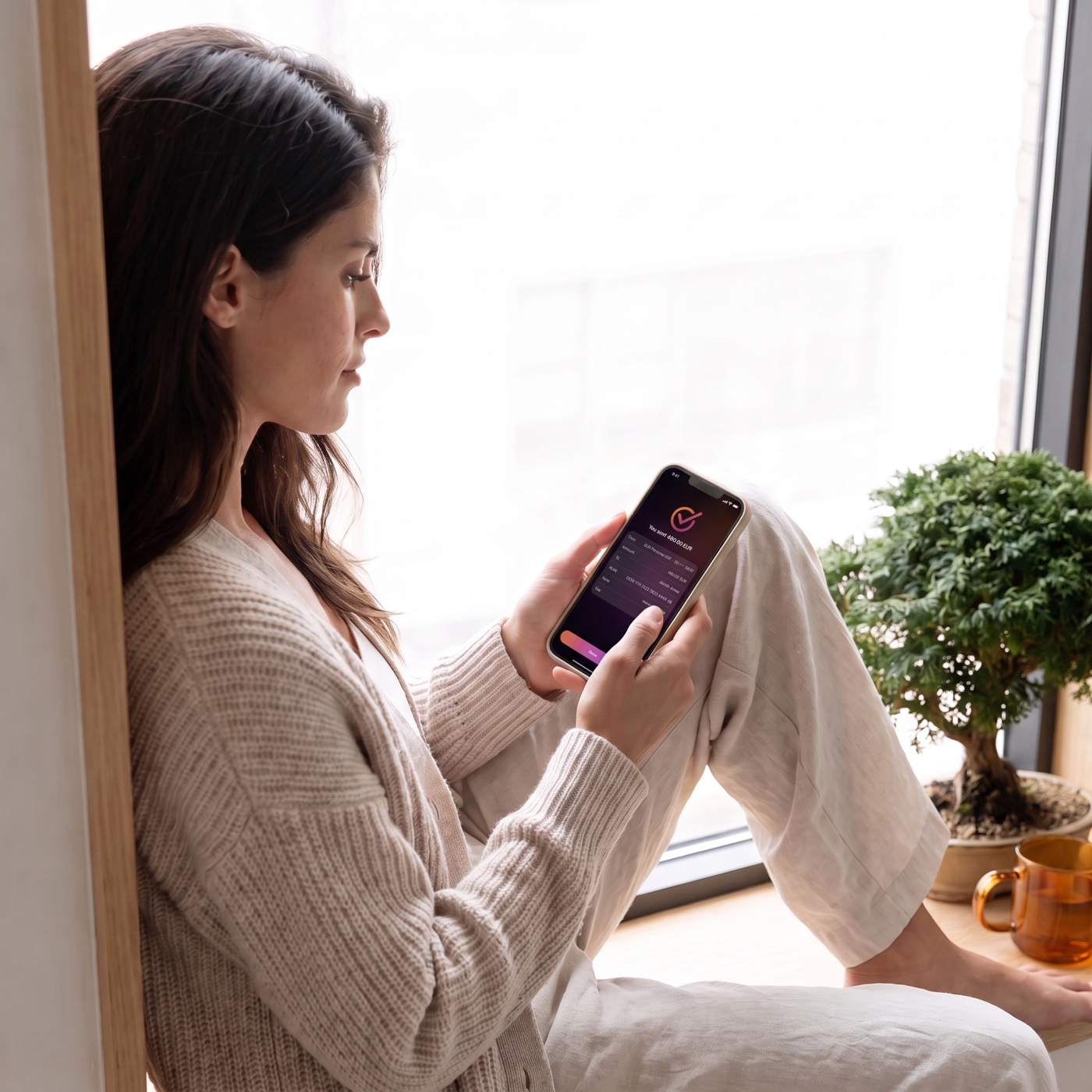 Checking the iPay app on a phone